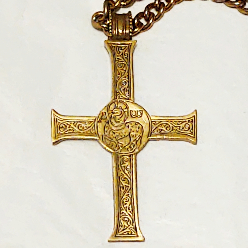 VTG MMA Gold Cross Pendant Necklace